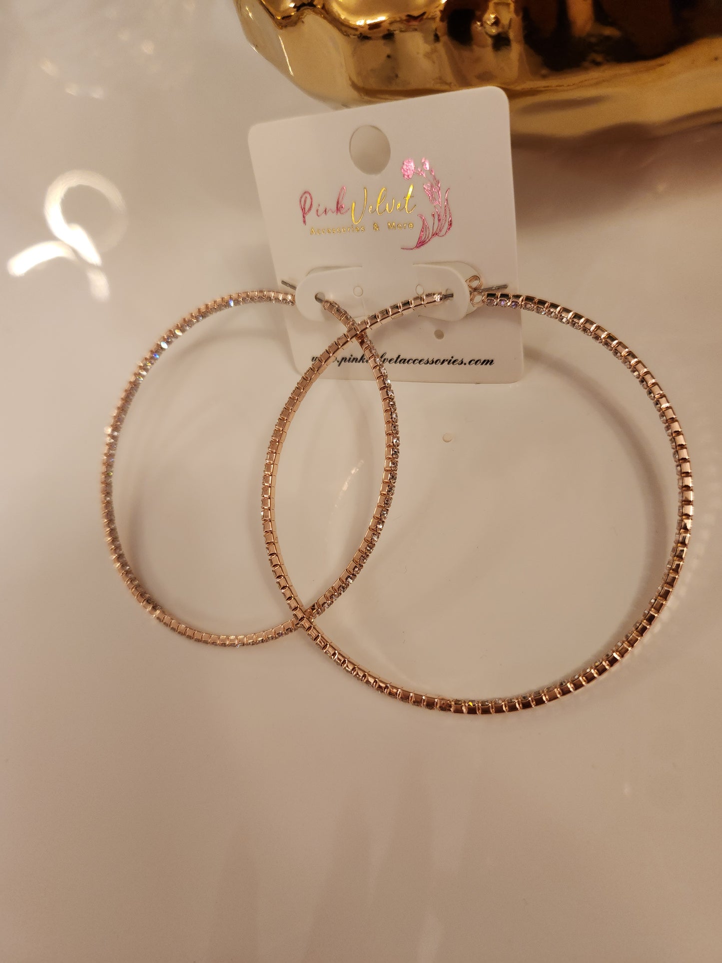 Medium Thin Bling Hoops