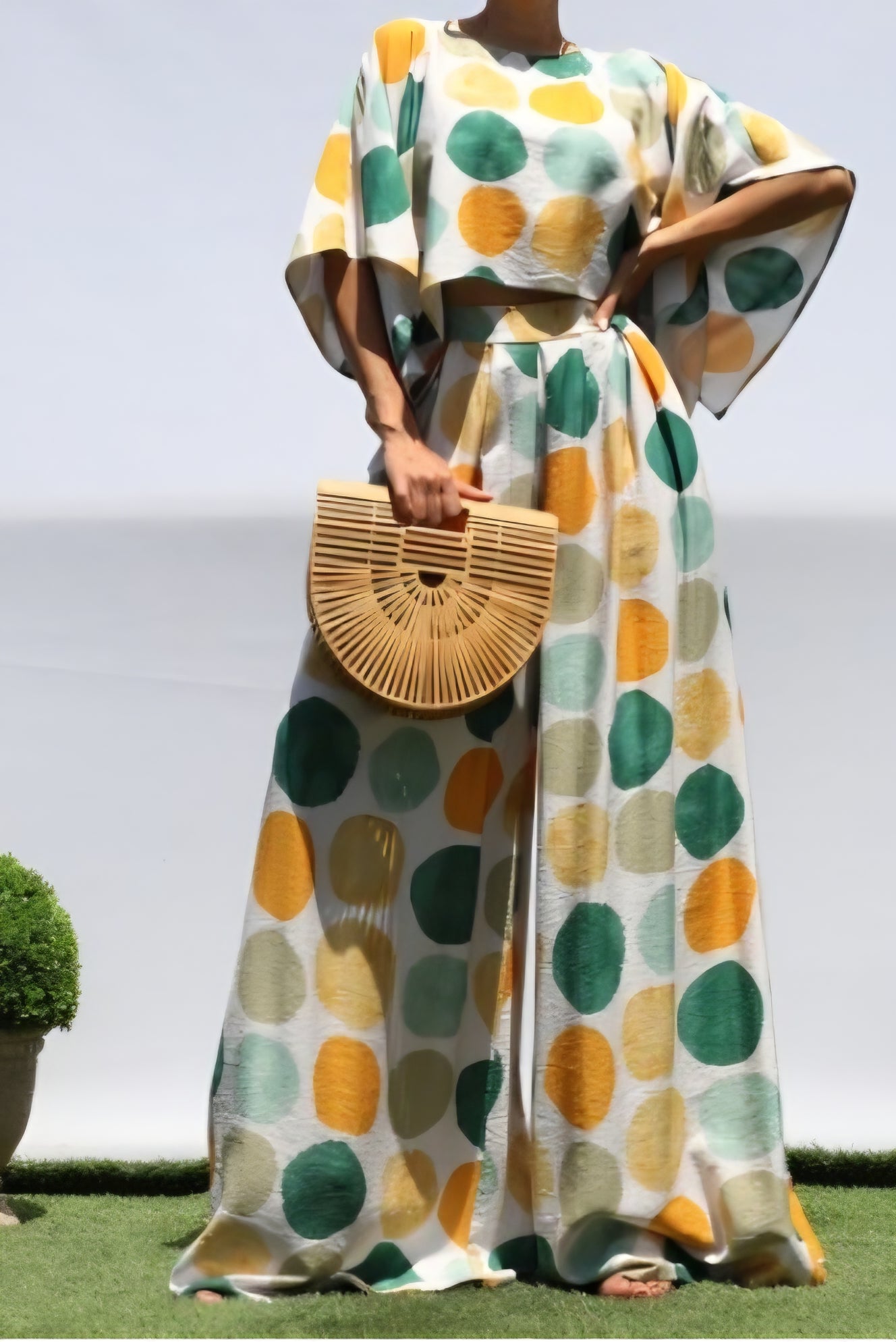 Crop Wide Leg Pant Set