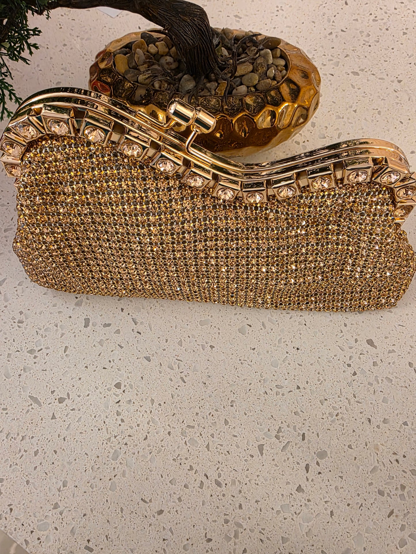Rhinestone Wave Clutch
