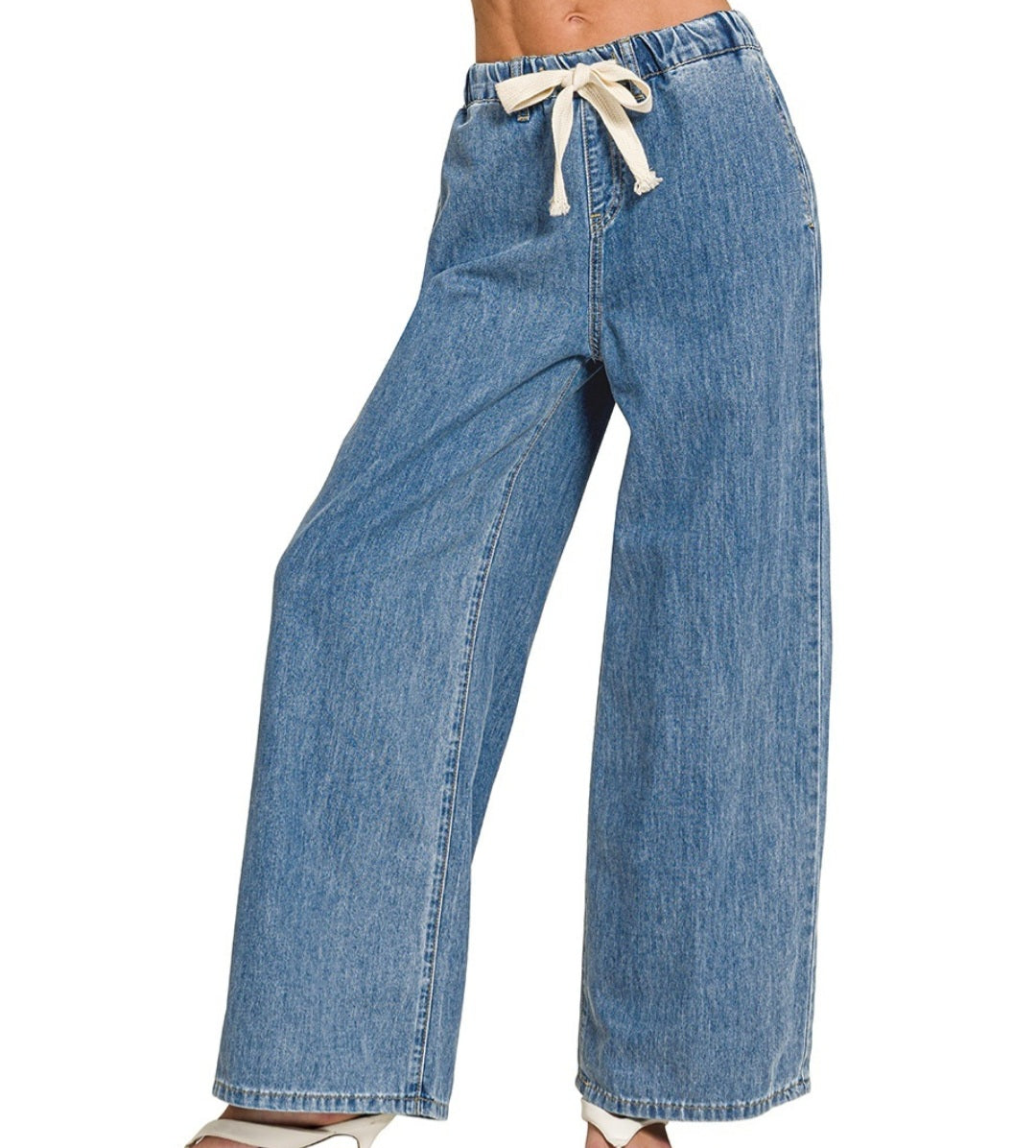 Tie Waistband Jeans