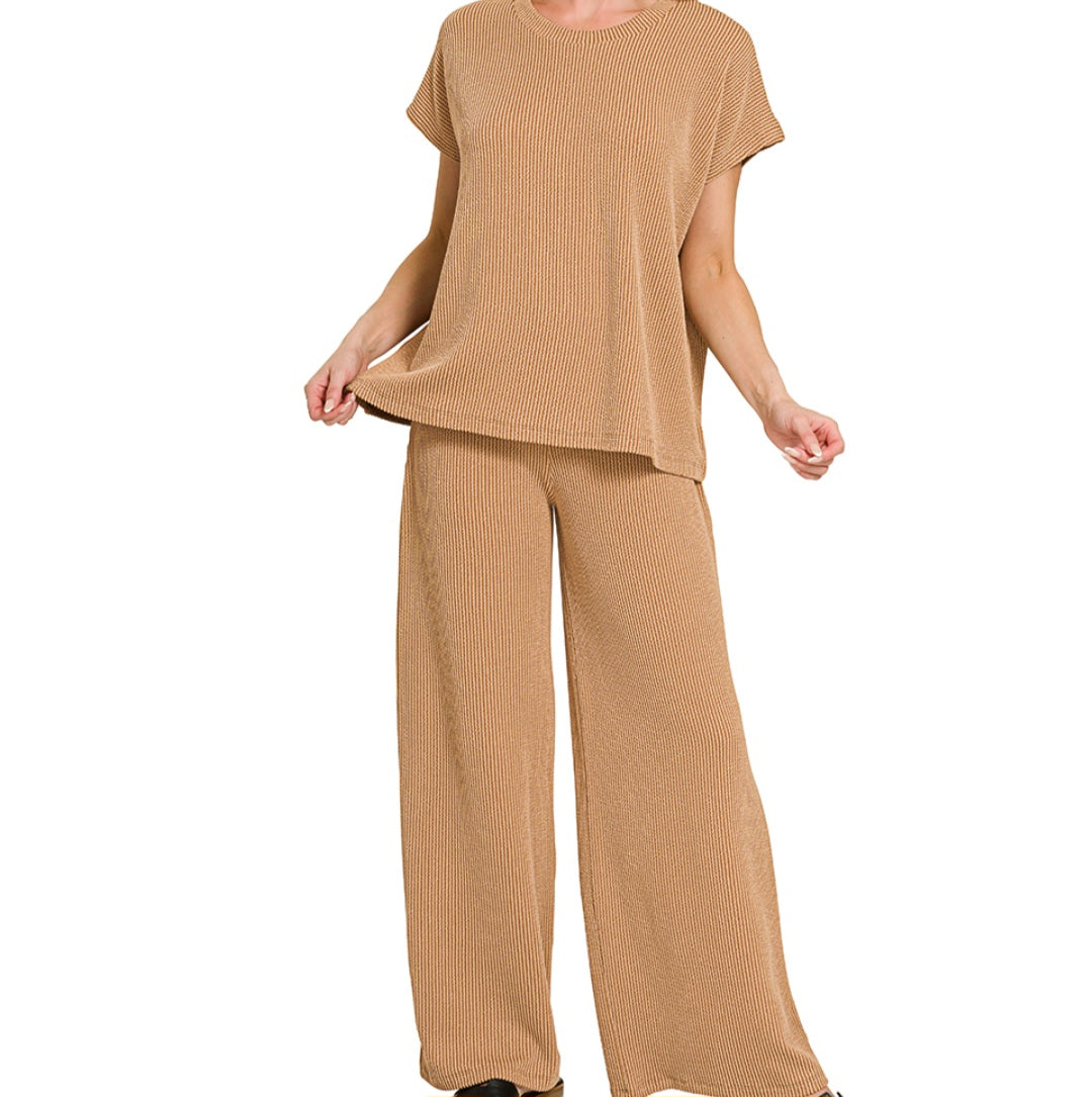 Raised Ribbed Pant Set