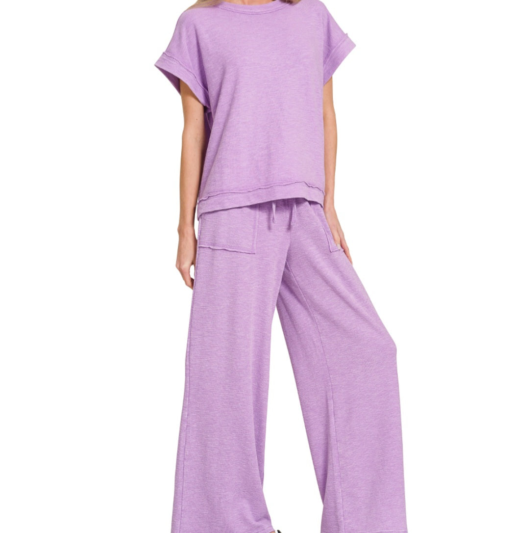 Cotton Slub Pant Set
