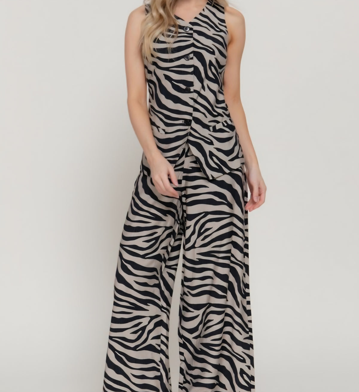 Zebra Print Vest Set