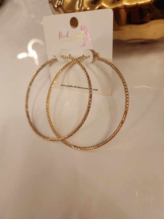 Medium Thin Bling Hoops