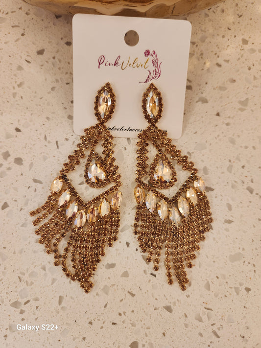 Large Fringe Stones Earrings