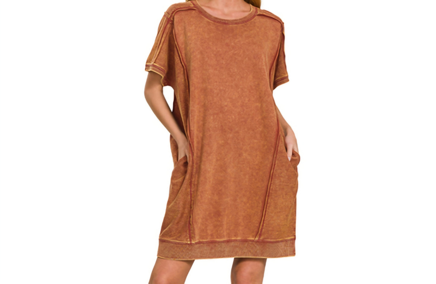 Terry Acid Wash Pocket Dress