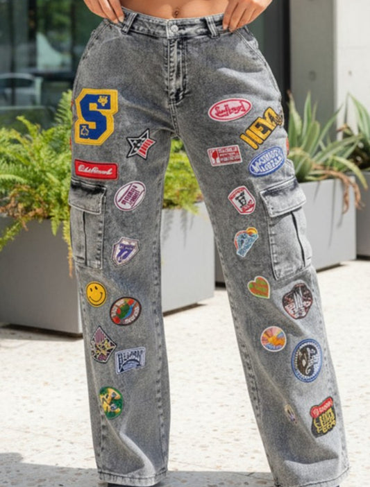 Patchwork Cargo Jeans