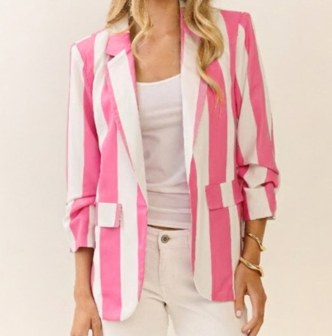 Striped Scrunch Blazer