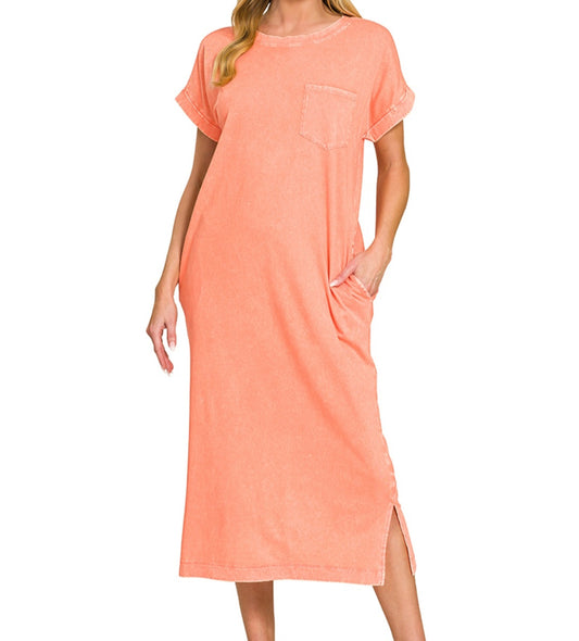 Acid Wash T-Shirt Dress