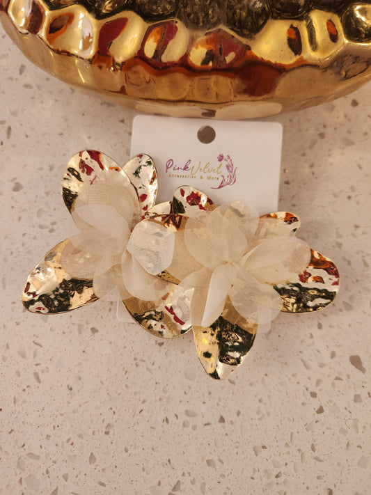 Linen Flower Bomb Earrings