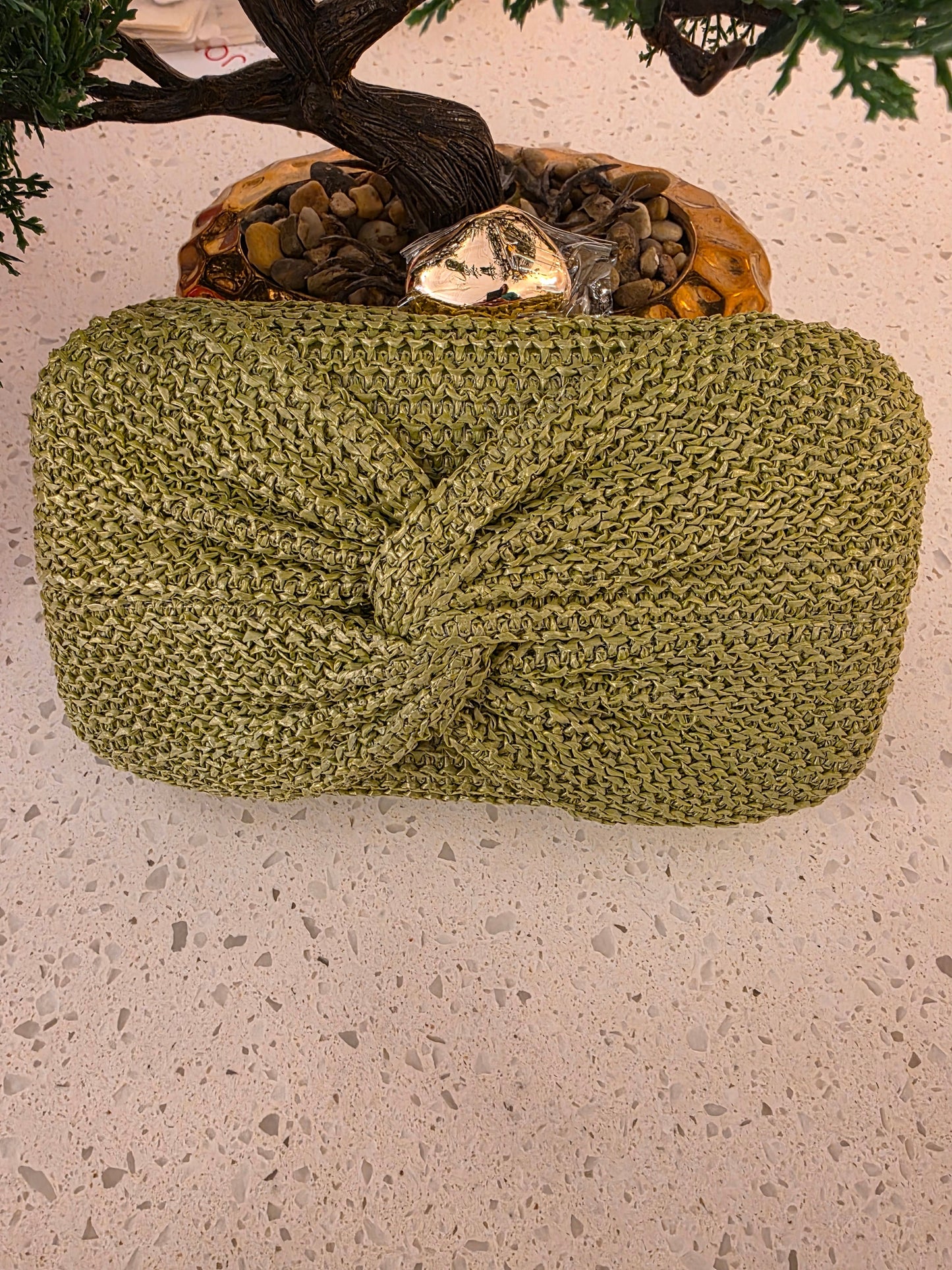 Knot Woven Texture Clutch