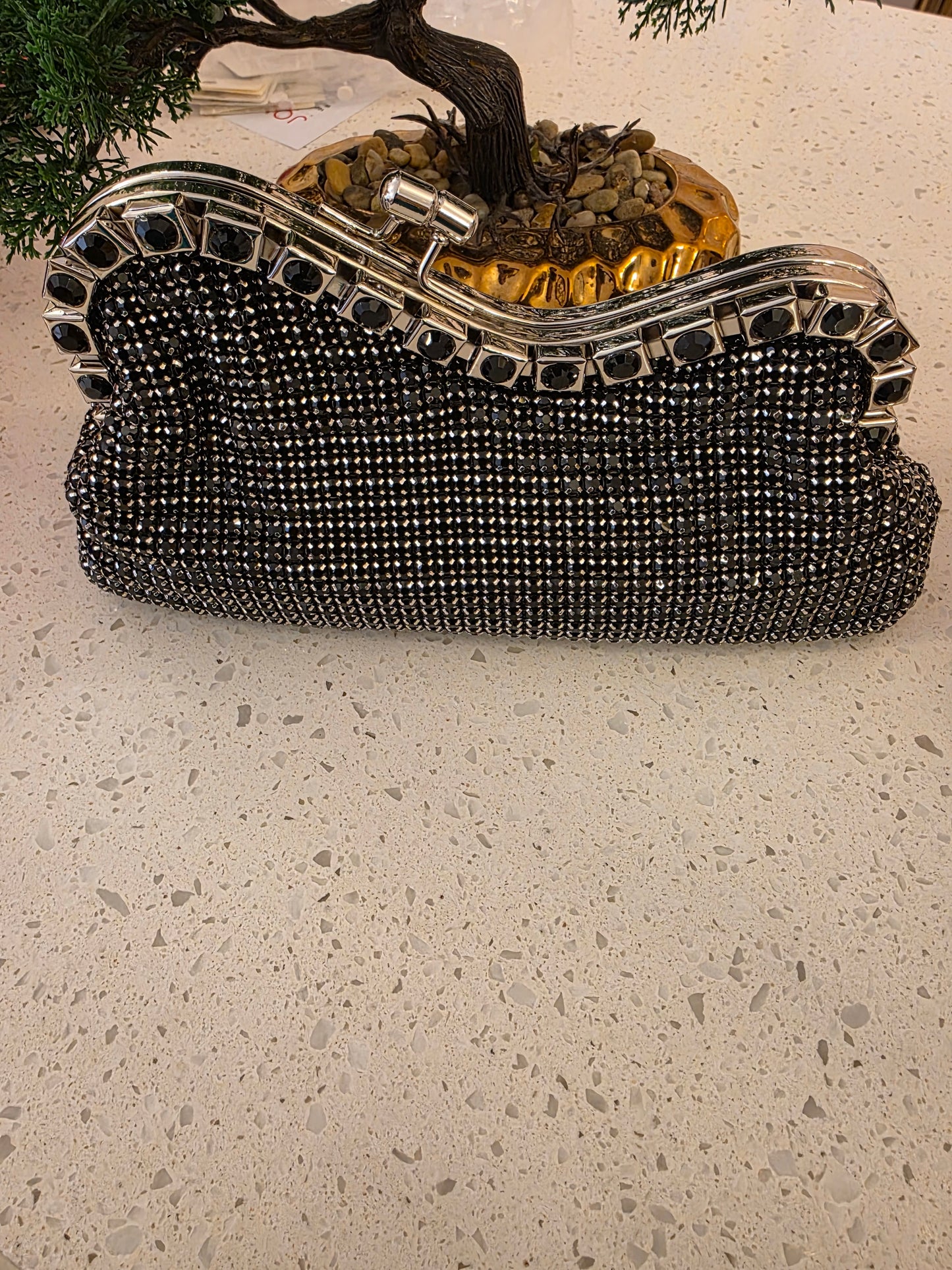 Rhinestone Wave Clutch