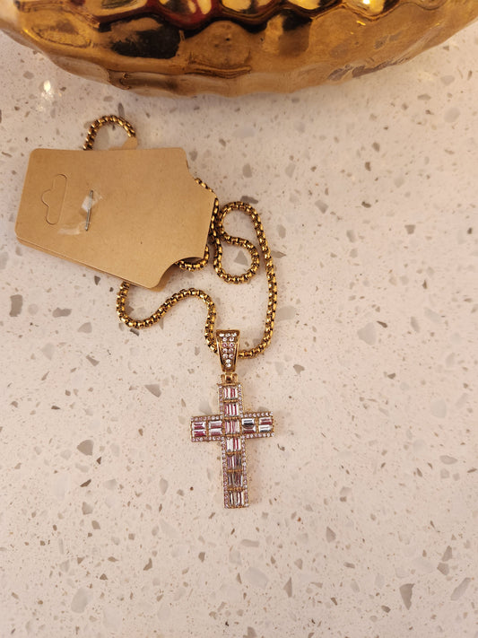 Heart Baguette Popcorn Necklace