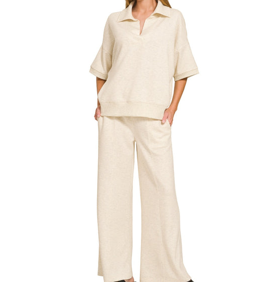 Scuba Exposed Seam Pant Set