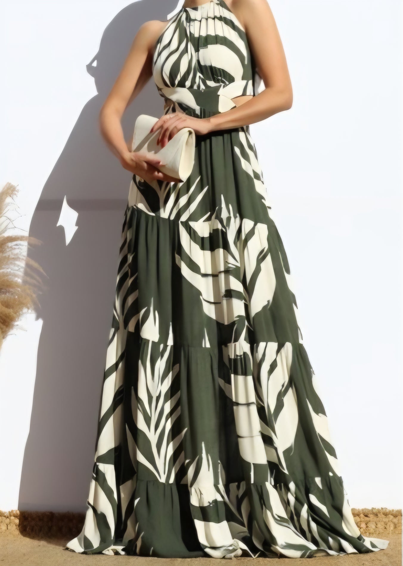 Open Back Tie Maxi Dress