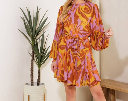 Fall Swirls Mini Dress