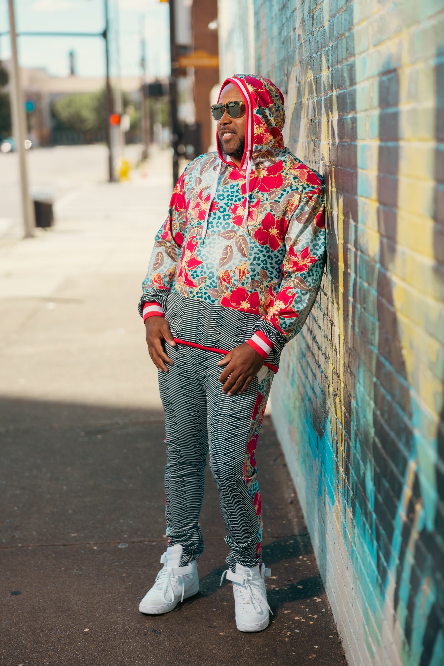 Leopard Print Floral Track Suit