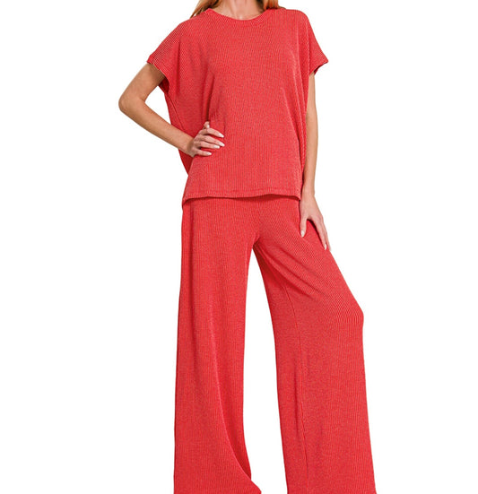 Raised Ribbed Pant Set