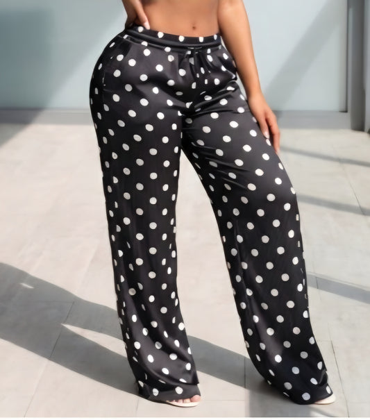 Polka Dot Drawsting Pants