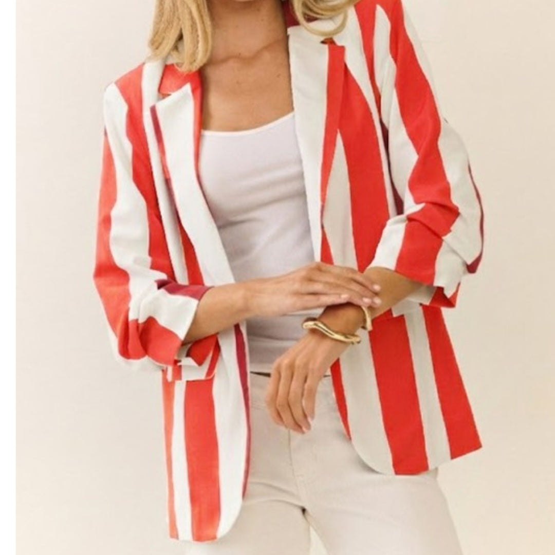 Striped Scrunch Blazer