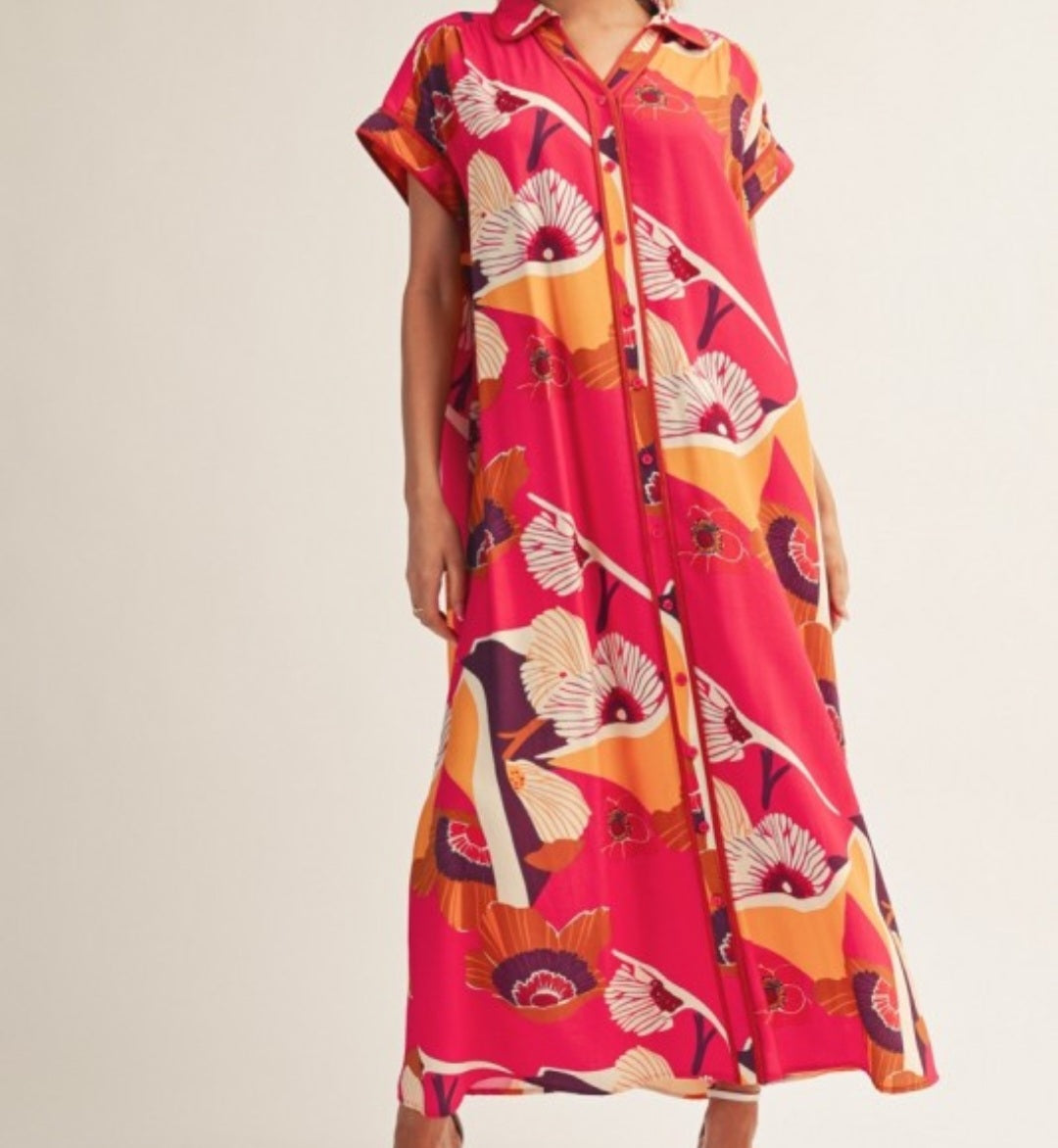 Button Down Floral Dress